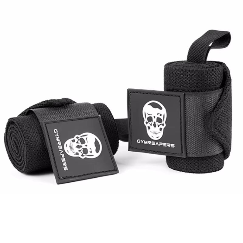 Muñequeras para levantamiento de pesas con motivo de calavera